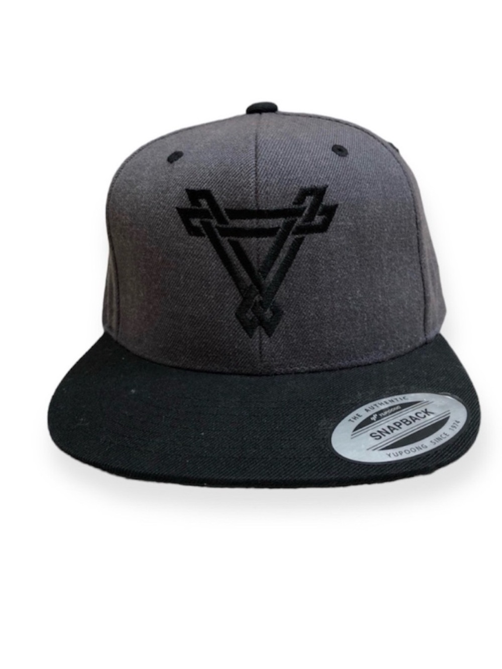 The Classics Yupoong Black Gray Adjustable Snapback Mens Hat/ Cap